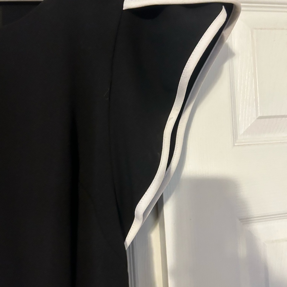 Calvin Klein Black Midi Dress with White Accents - Picture 2 of 4